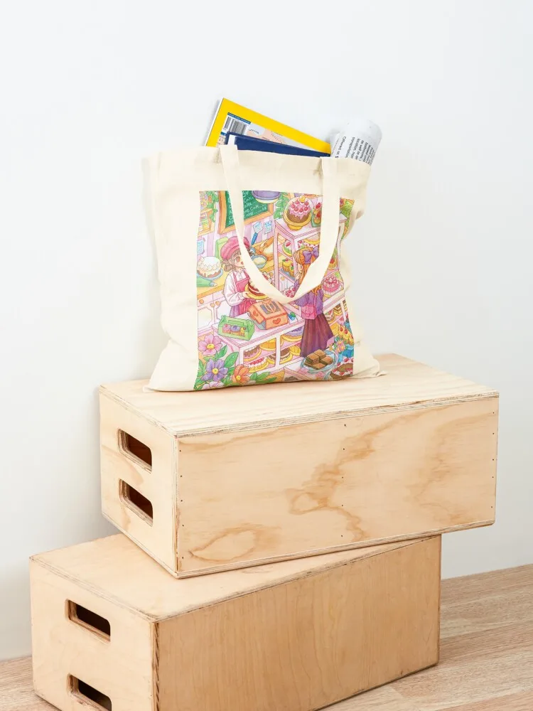 cake shop Tote Bag canvas tote reusable grocery bags eco bag folding Canvas shoulder bag