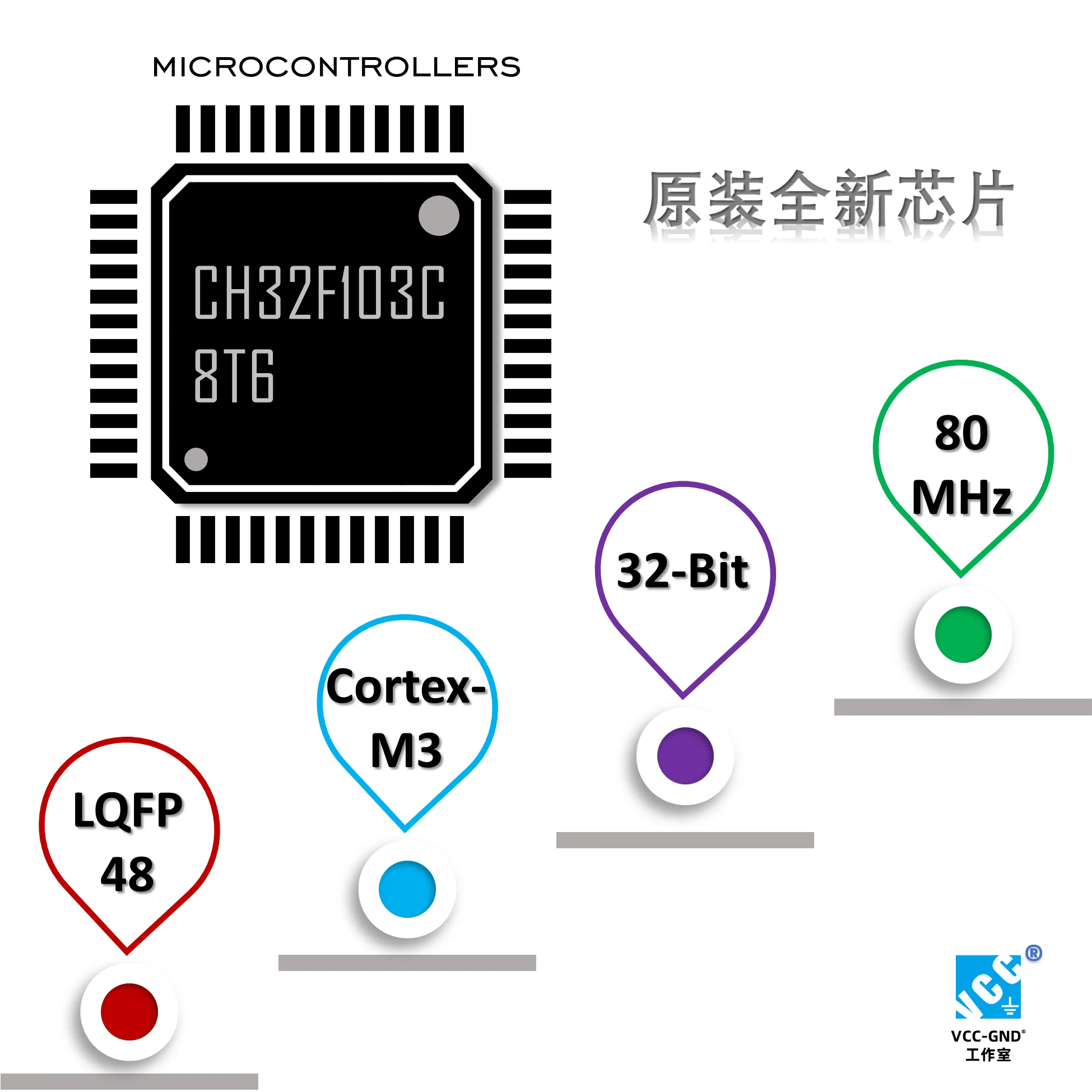 CH32F103C8T6 Vervangt Compatibel STM32F103C8T6 LQFP-48