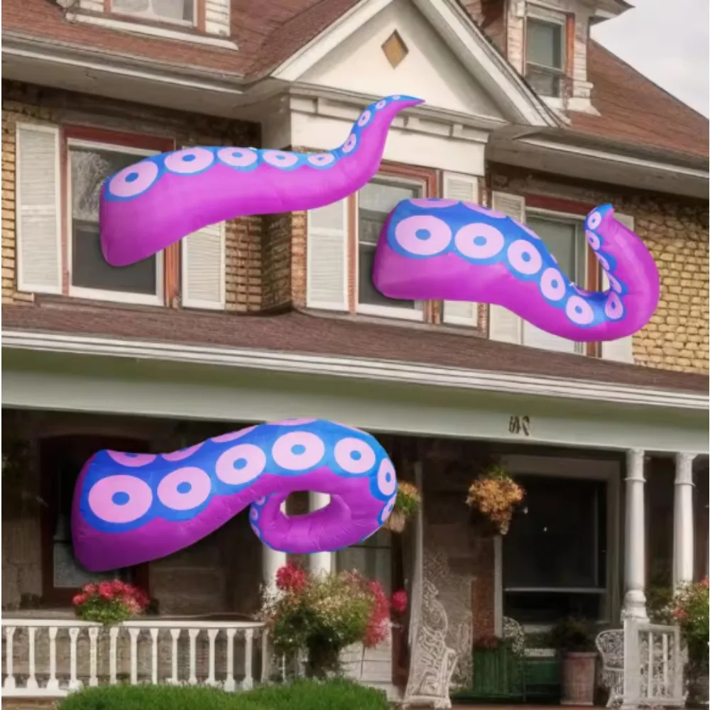 

Multi-Color Halloween Inflatable Giant Octopus Tentacle Made of Polyester，3-Pieces，add a creepy prop twist to your Halloween