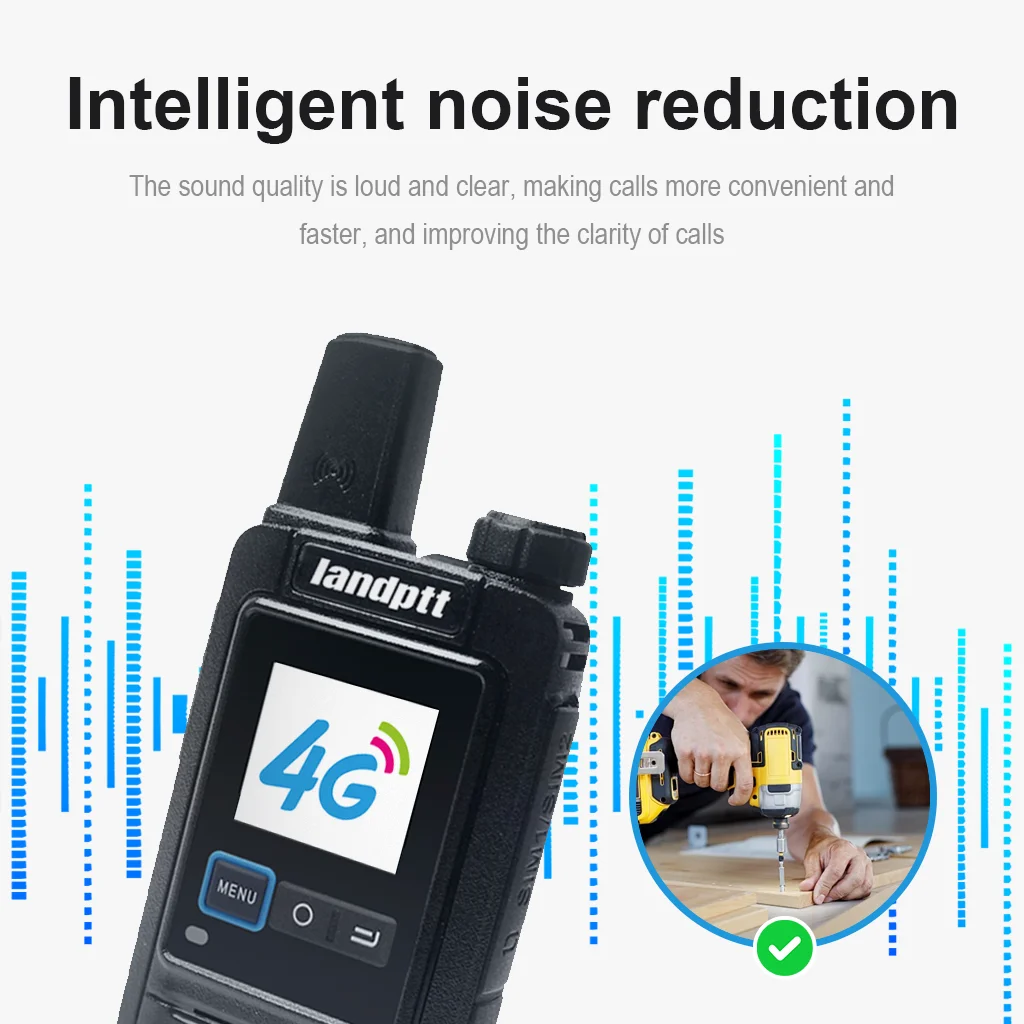 Landptt Walkie Talkie 4G POC Network Long Range Unlimited Talk APP إدارة ذكية مع مجموعات غير محدودة