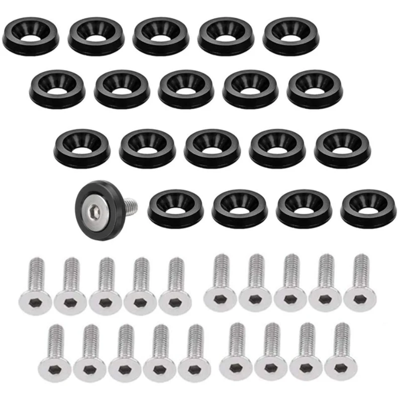 M2-M6 Car Modified Hex Fasteners Fender Washer Bumper Engine Concave Screws Fender Washer License Plate Bolts Car styling