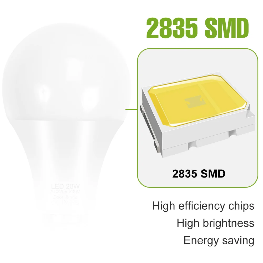 

8 Pack LED Light Bulb E27/E26 Ceiling Lamp E14 Led Chandelier Bulbs AC220V 3W 6W 9W 12W 15W 18W 20W For Home Living Room Bedroom