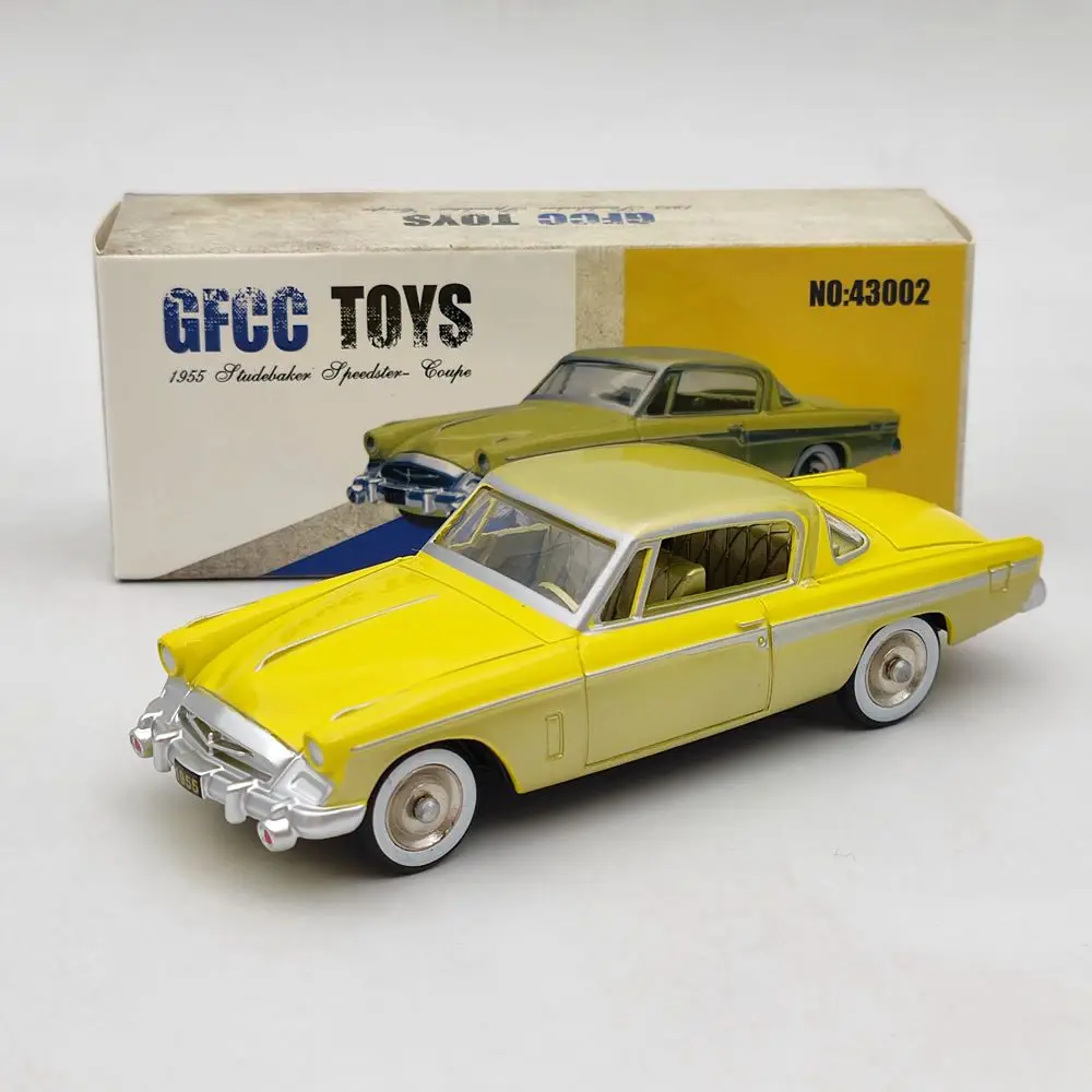 Gfcc 1:43 für 1955 studebaker speedster-coupe gelb # 43002a legierung auto modell spielzeug begrenzte kollektion