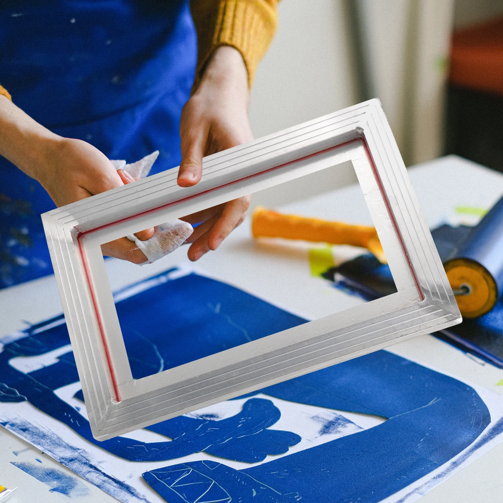 

Aluminum Frame Mesh Screen Print Frames Kits for DIY T-Shirts Canvas Bags School Uniforms Creative Kids Activity Reusable