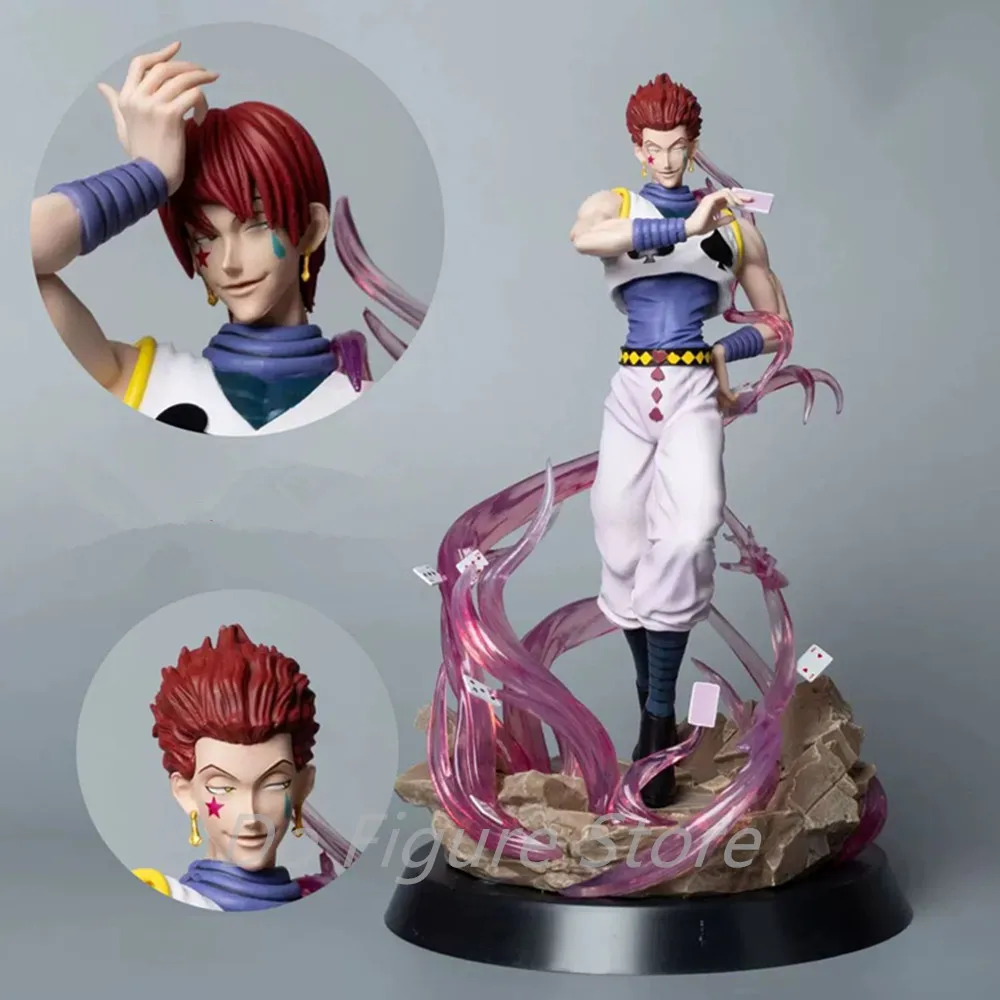 32cm Anime Hunter X Hunter Figure GK Hisoka with Replacement Head Action Figure PVC Collection Statue Model Toys for Gifts