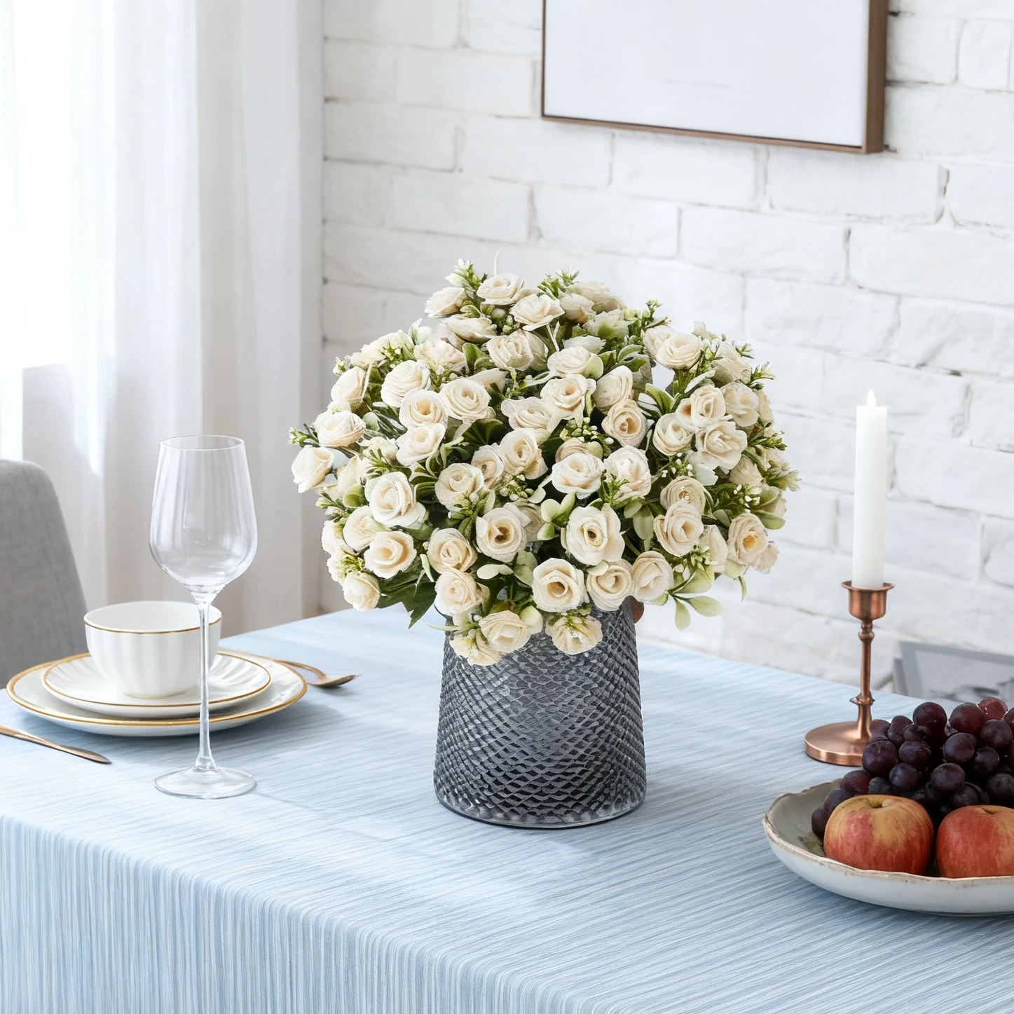 10 قطعة الزهور الاصطناعية الحرير الورد الزفاف باقة الزفاف غرفة المنزل الديكور الجدول في الهواء الطلق حديقة قوس اليدوية DIY بها بنفسك الهدايا pROP #3