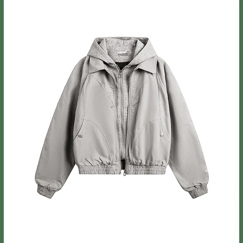 

Новинка 2025 года, мужская и женская деконструкционная куртка с капюшоном, уличная одежда из двух предметов, свободное пальто в американском стиле ретро