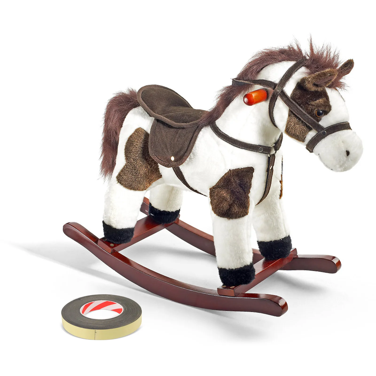 1 rouleau de protecteurs de sol pour chevaux à bascule, autocollants antidérapants auto-adhésifs, poignées en éponge douce pour la stabilité, réduction du bruit