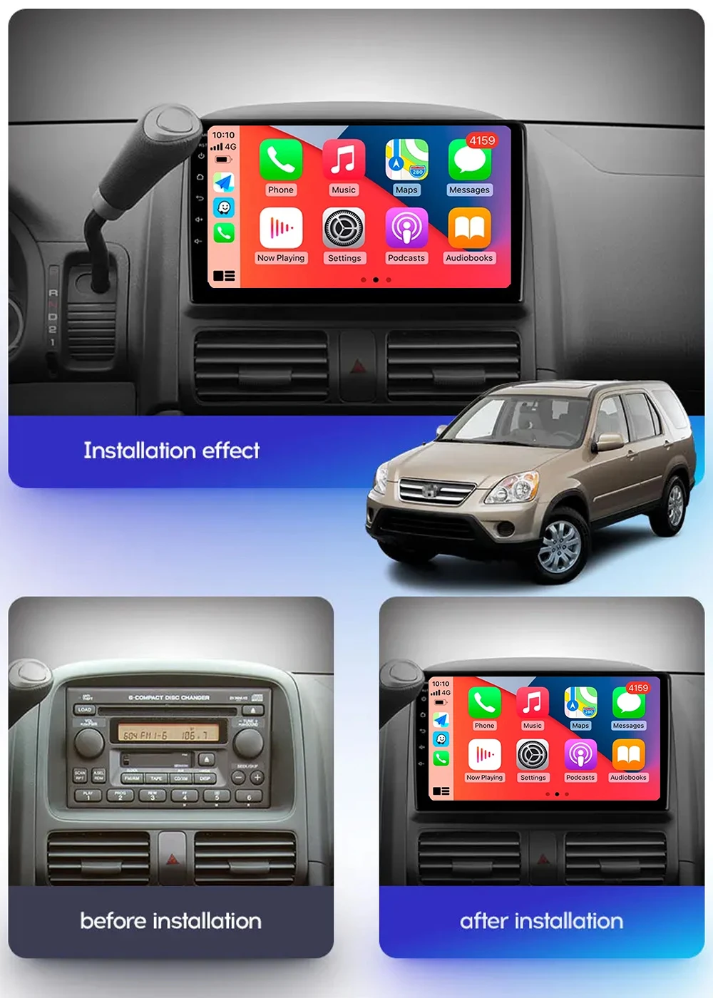 Android 14 DSP 4G dla Honda CR-V CRV 2001 2002 2003 2004 2005 2006 Nawigacja GPS Radio samochodowe Odtwarzacz multimedialny Autoradio Stereo