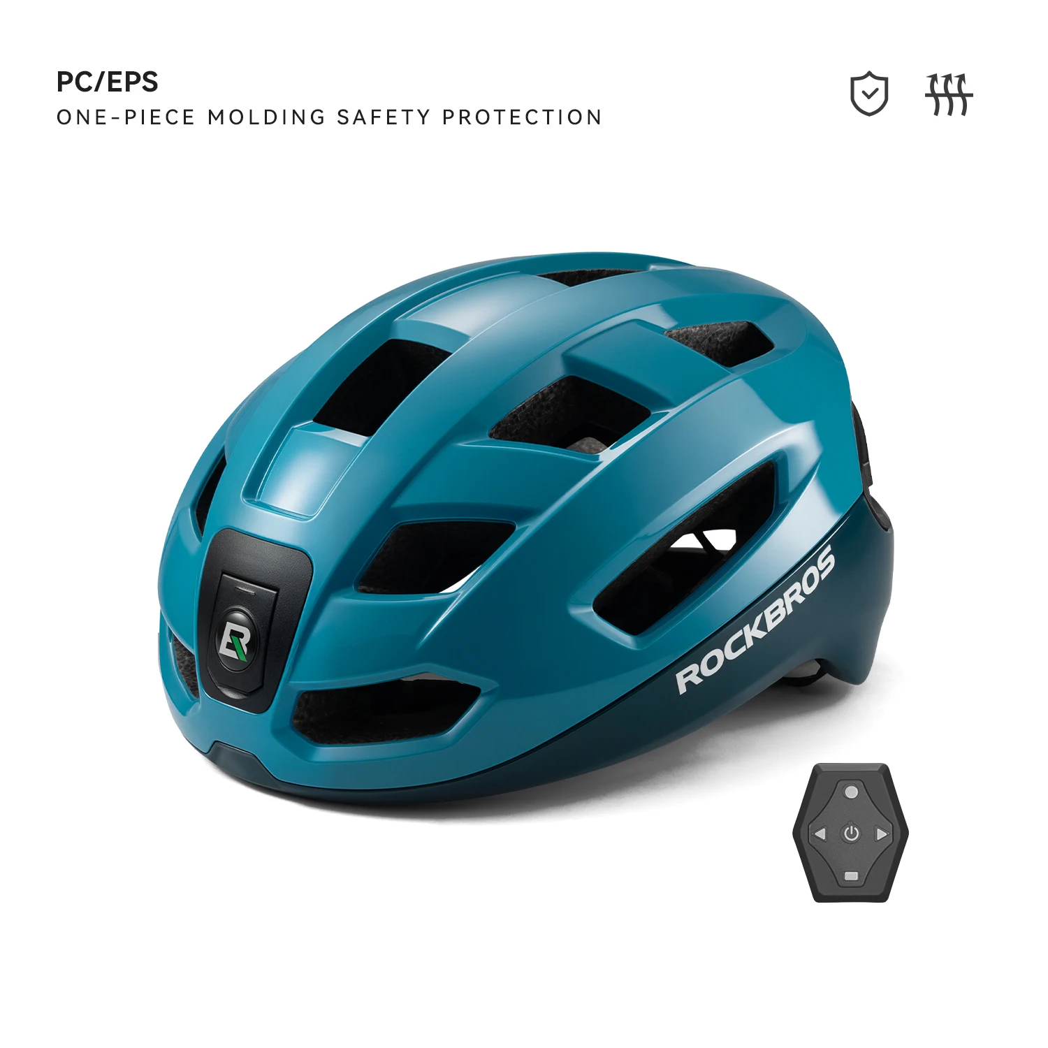 ROCKBROS Radfahrhelme mit Licht Leichtgewicht hoher Festigkeit Typ-C-Ladung intelligentem Fernbedienung sicherer Nacht-Radfahrhelme 4