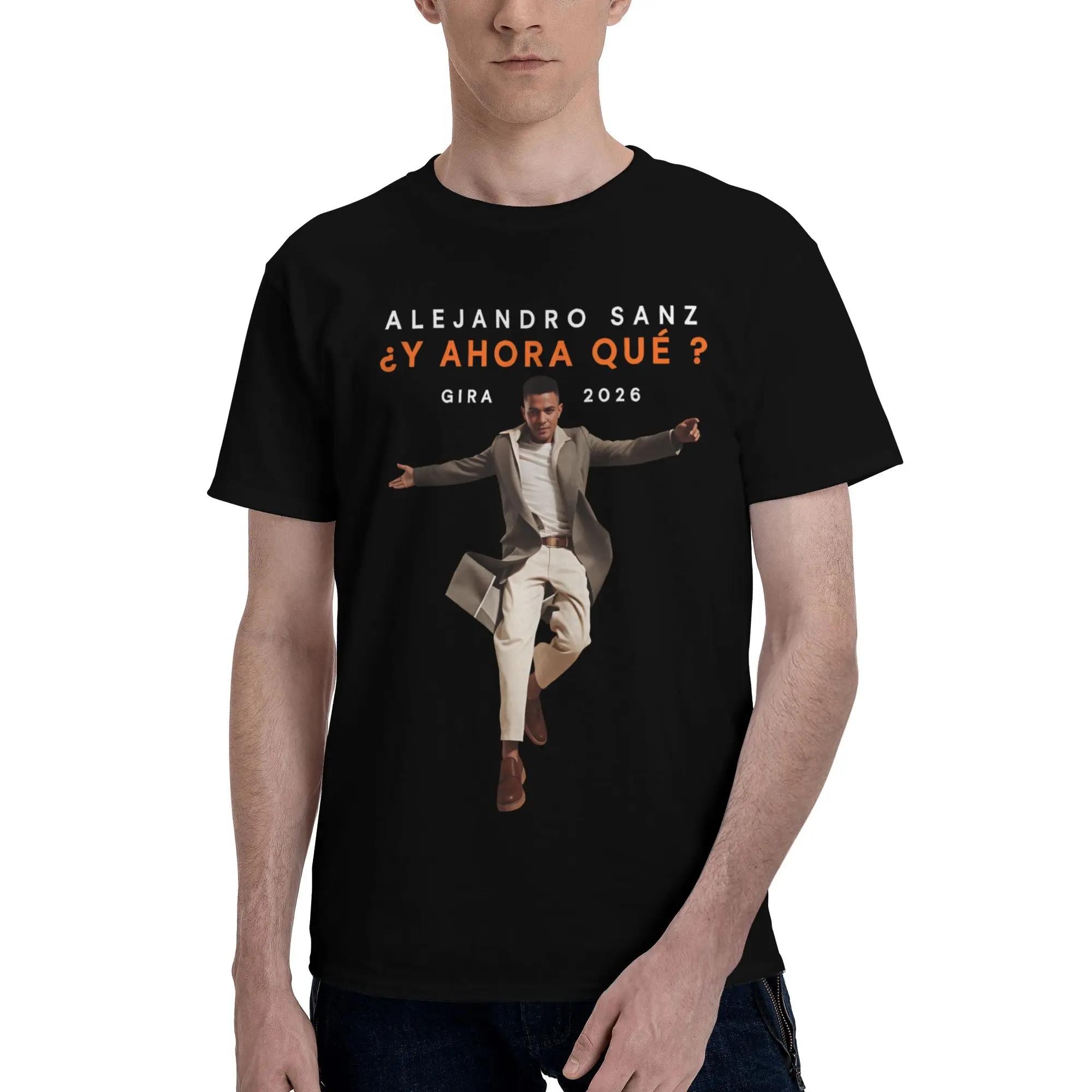 Men Women Printed Alejandro Sanz 2026 Concert  Tee T Shirt 100% Cotton  T-shirts Clothing