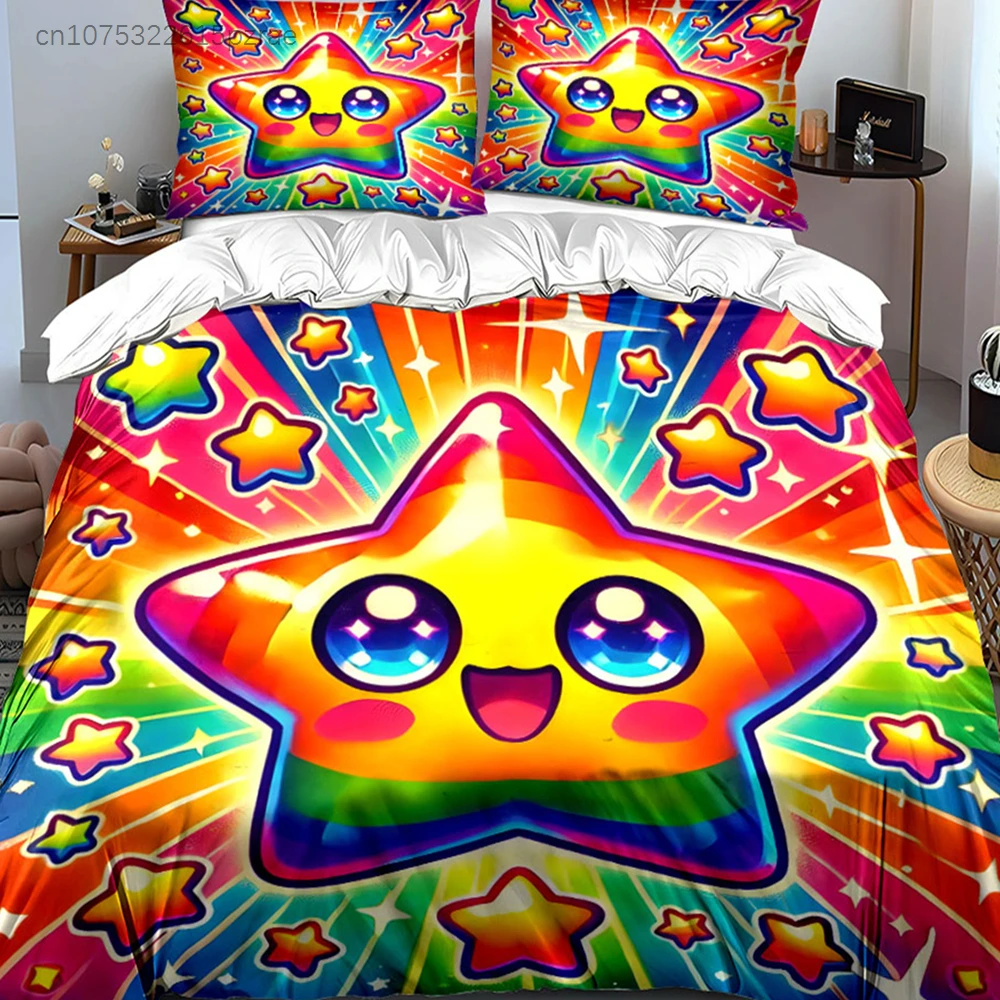 Rainbow Star Decor Gift Set Multiple Sizes kid's And adults' Bedroom Exquisite 3PC Bedding set, Gift