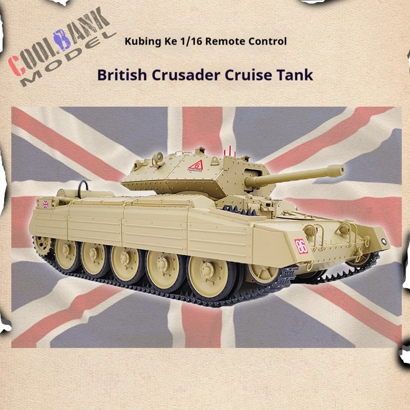 Nowy model Coolbank 1/16 Brytyjski czołg Crusader Pełna skala Dźwięk i światło Dym Pilot zdalnego sterowania Czołg Model wojskowy Zabawka Prezent