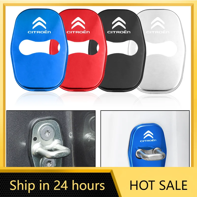 

Car Sticker 4Pcs Metal Car Door Lock Cover Protective Buckle Cover Sticker For Citroen Celysee C6 C3 C5 C1 Aircross Picasso Cact