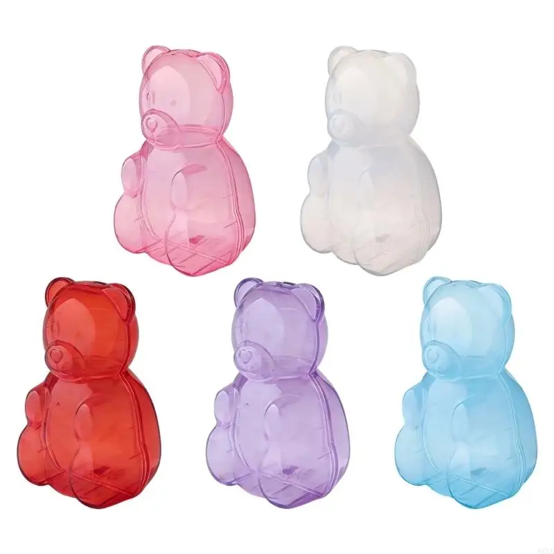 ABS Bear Candy Holder Clear Body Lets You See Contents Easily For Kids Room 0XXB