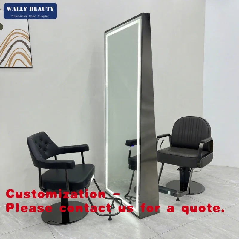 

Customize.Luxury Double Sided Salon Station Modern Style Hair Salon Mirror Hairdresser Styling Station Barbershop