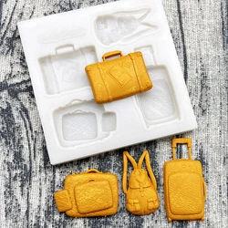 Briefcase Knapsack Suitcase Silicone Sugarcraft Mold Resin Tools Cupcake Baking Mould Fondant Cake Decorating Tools