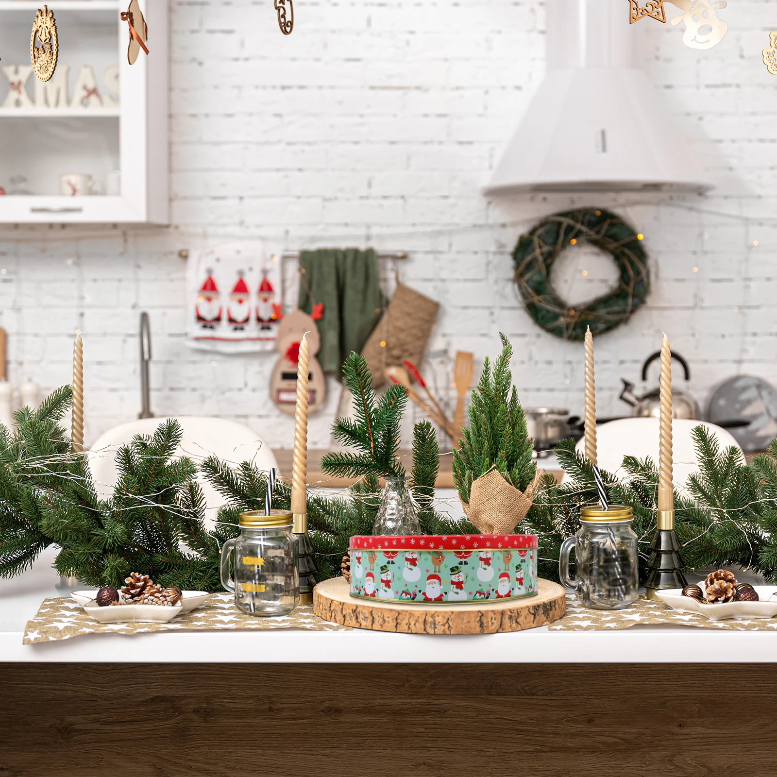 

Christmas Cookie Tinplate Box Supplies Jar Biscuit Storage Containers Holiday Gift Packaging Festive Treat Boxes Sturdy Safe