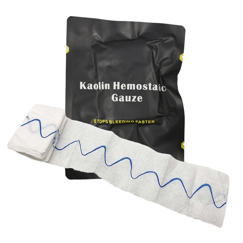 Hemostatic Kaolin Gauze Combat Emergency Trauma Z-Fold Soluble For Ifak Tactical Military First Aid Kit Medical Wound Dressing