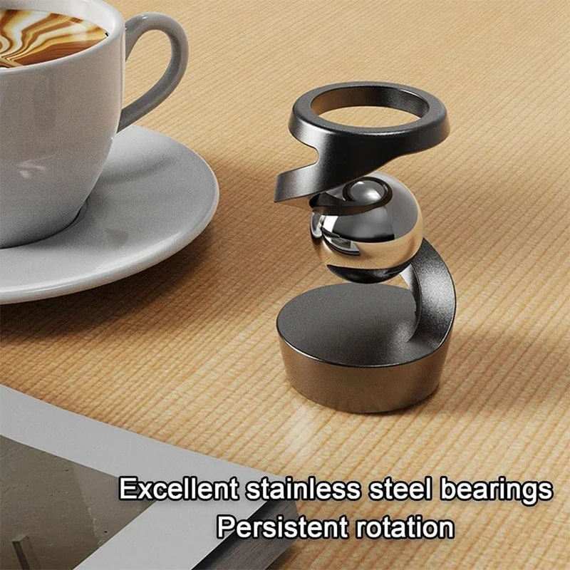 AD13-Desktop Suspended Gyroscope,Gravity Defying Kinetic Desk Toy, Stress Relief Kinetic Sculpture Aluminum Rotary Gyro