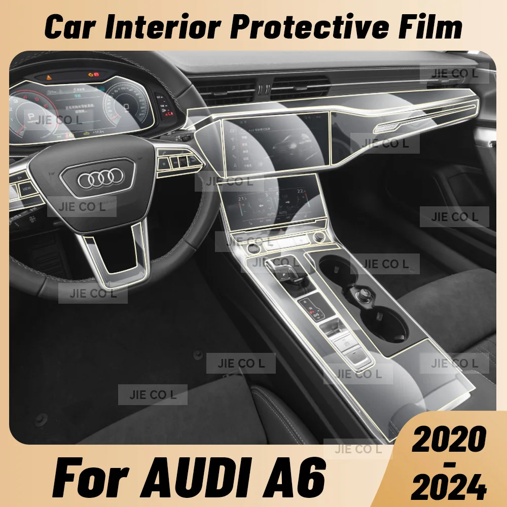 

Для AUDI A6 2020-2024 устойчивая к царапинам салон автомобиля прозрачная пленка из ТПУ центральная консоль приборная панель навигационная защитная наклейка