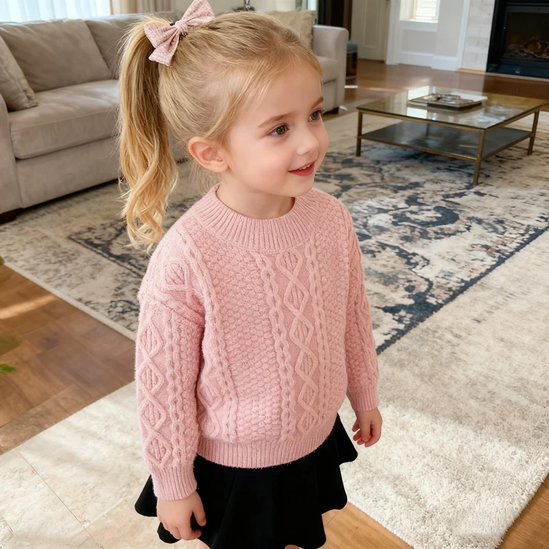 2025 جديد عيد الميلاد الحياكة سترة بلايز الاطفال 2-7Y البلوز الخريف طفل الفتيات سترة ملابس الأطفال بلوزة فضفاضة غير رسمية #3