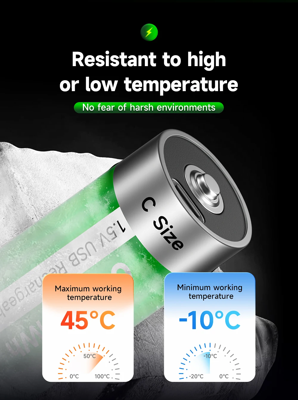 PALO 1,5V C-Größe Li-Ionen-Akku 6000mWh Typ C Wiederaufladbare Lithium-Batterien C-Größe Lipo LR14 Akku für Taschenlampen Gaskocher – Detail 4