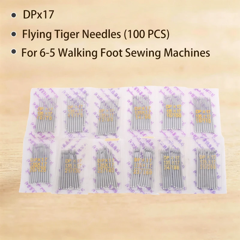 100 aiguilles pour machine synchrone Flying Tiger DP*17 DPx17 DP17, pour machine à double aiguille, longueur 4,5 cm