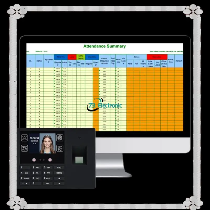 24-Hour Delivery Multi-Function Attendance System Fingerprint Facial Recognition Password Three-In-One Machine - Image 3