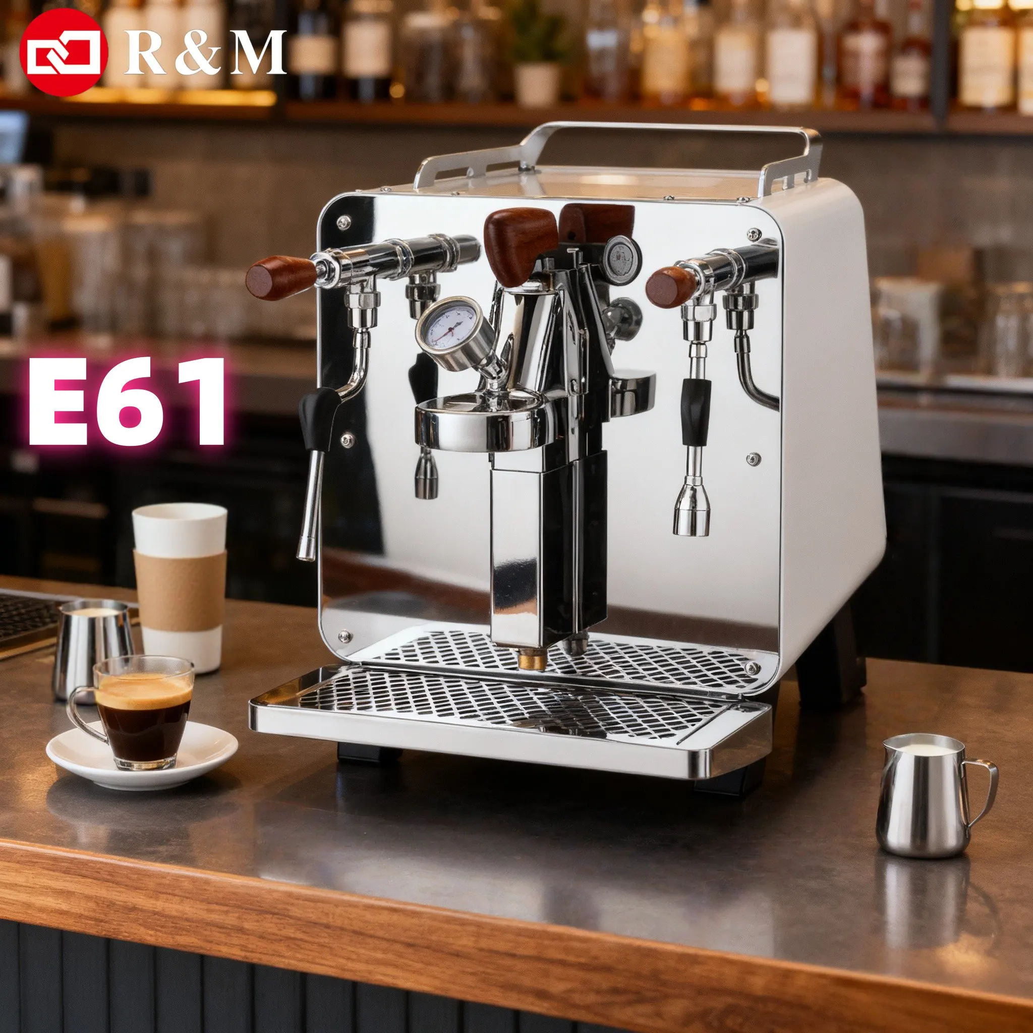 Commercial Barista Copper Tube 58mm 1 Head Single Serve One Group Small 9 bar E61 Espresso Machine Cafe Boiler E61 Coffee Maker