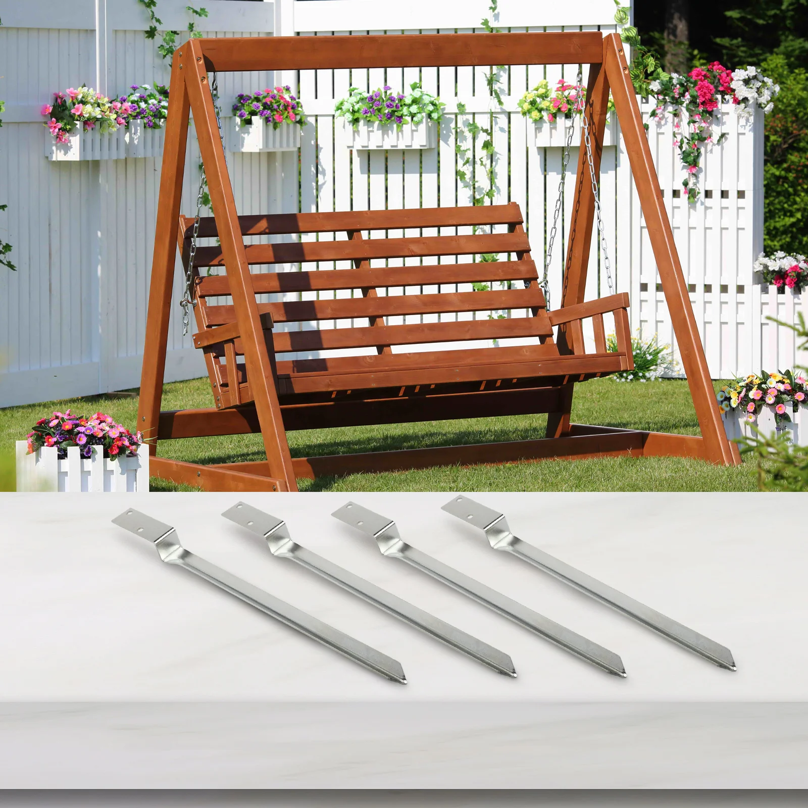 Garden Installation Silver Wood Grounding Anchor Wood Anchor Wood Post Sleeve High Load Capacity Stable Support