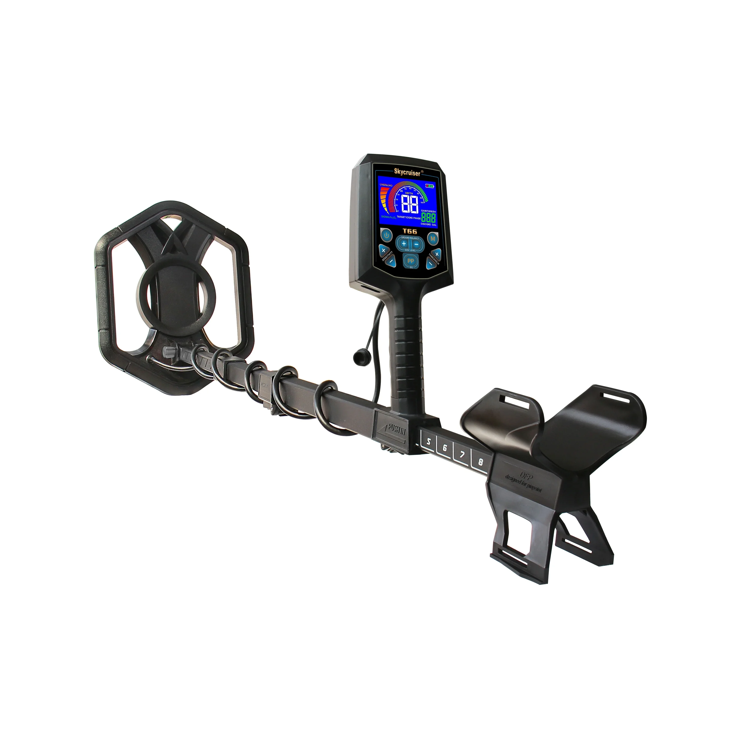 Long Range Gold Detector 3 Meter Depth Gold Metal Detector T66 Color Display Professional Underground Metal Detector