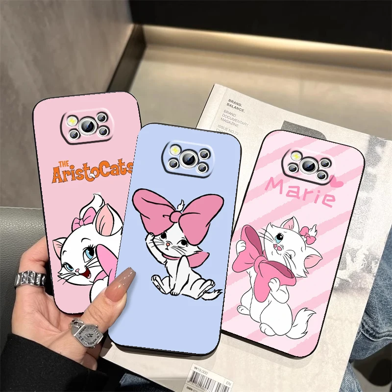 

Disney Mary Cat Cute For Xiaomi Mi Poco F5 F4 F3 X6 X5 X4 X3 M6 M5 M5S M4 M3 C65 Pro GT NFC 5G Black Back Phone Case