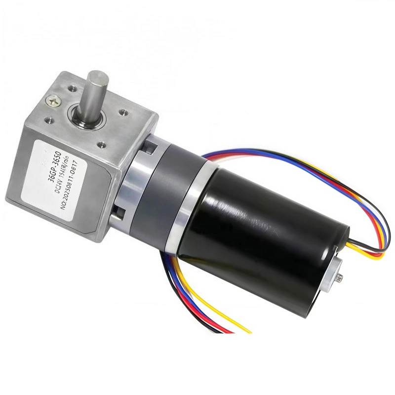 36GP-3650Z Brushless DC Geared Motor, with Right-angle Output Shaft, Reversible Rotation Switch, and Adjustable Speed Function.