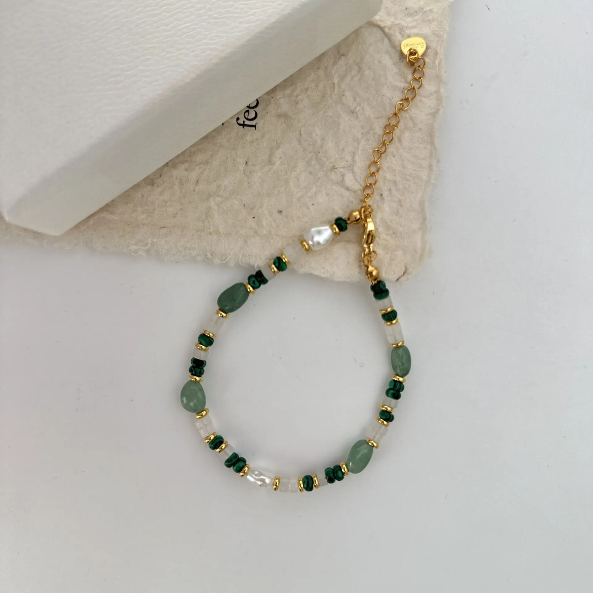 Neue Ankunft Trendy Natürliche Süßwasser Perle & Jade Stein 14K Gold Gefüllt Weibliche Schmuck-Set Für Frauen Halskette Armband geschenke – Detail 3