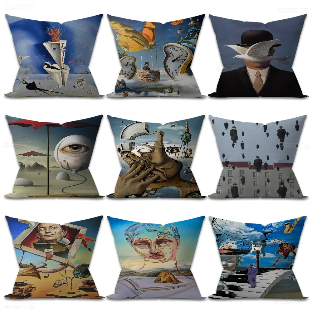 Surrealism Famous Artwork By Salvador Dali Cushion Cover Pillow Cover Decor Pillowcase Printed Cushion Case For Couch