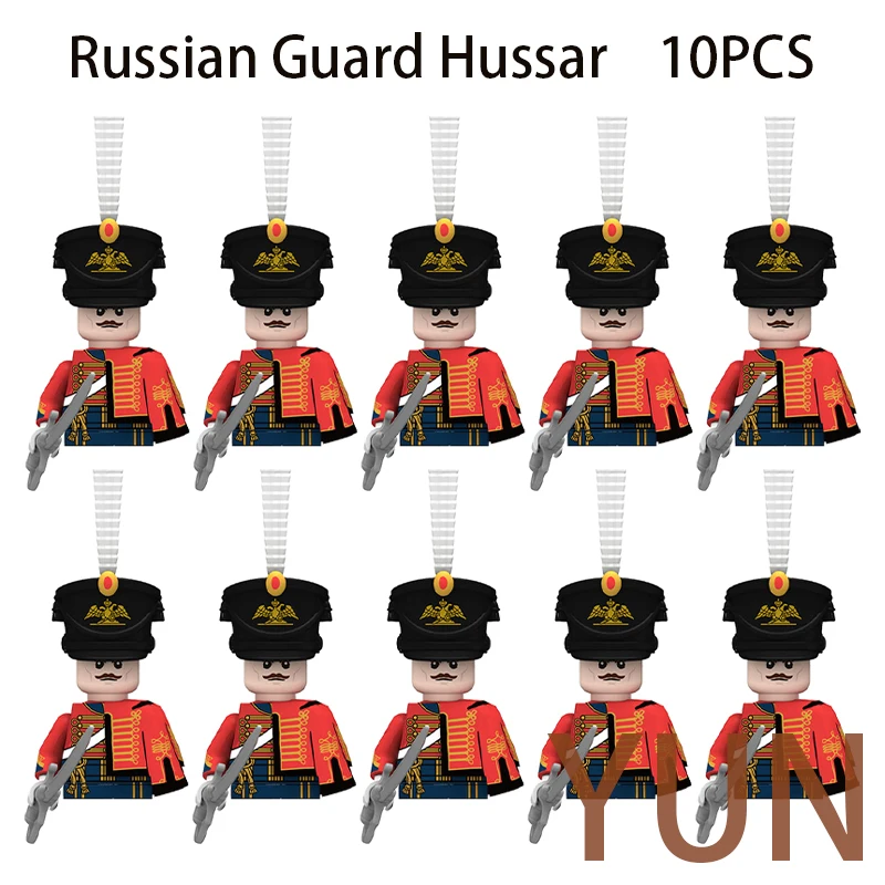 Napoleonic Wars Military Soldiers Building Blocks WW2 Mini Action Figures Russian French British Fusilier Weapons Toys For Kids