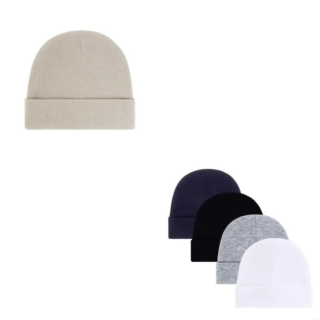 

4Pcs Soft Stretchy Unisex Baby Nursing Caps for 0 to 3 Months Multiple Occasion 4XBC