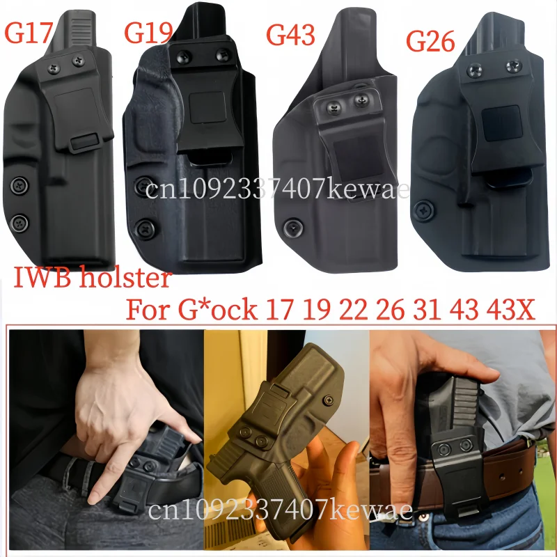 

Тактические кобуры для скрытого ношения внутри пояса для G*ock 17, 19, 22, 26, 31, 43, 43X с креплением на ремень, для одинарных и двойных стержневых магазинов, для правой руки