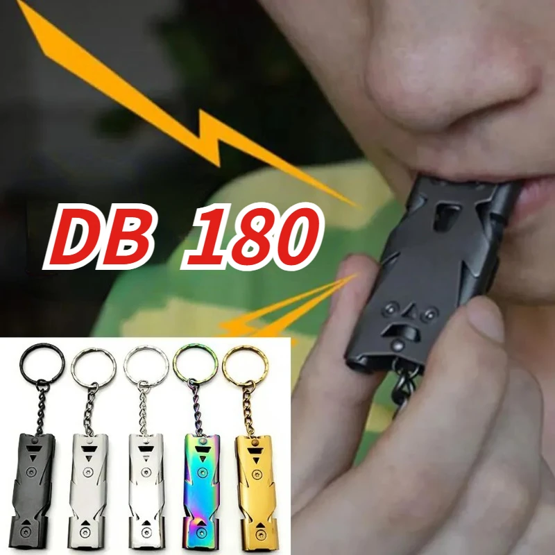 Double Pipe Whistle Pendant Keychain High Decibel Portable Outdoor Survival Emergency Camping Tool Multifunction Whistle 1PC