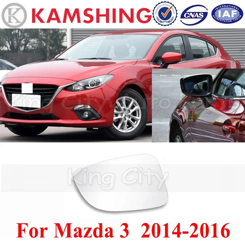 

CAPQX For Mazda 3 Axela 2014 2015 2016 Side Rearview Mirror Glass Rear view Mirror lens Reversing Mirror Lens with heating or no