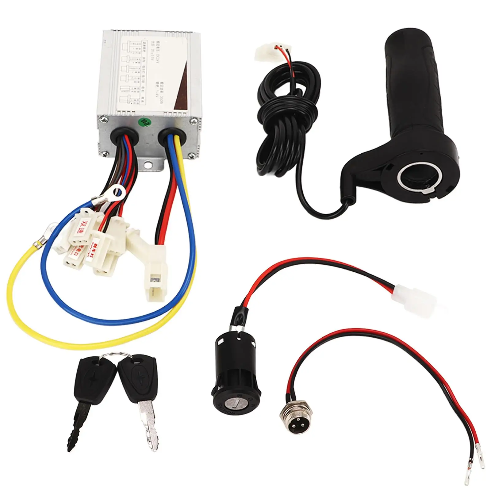 

24V 350W Electric Bike Kit: Two-Speed Controller, Throttle Handle, Charging Port & Lock