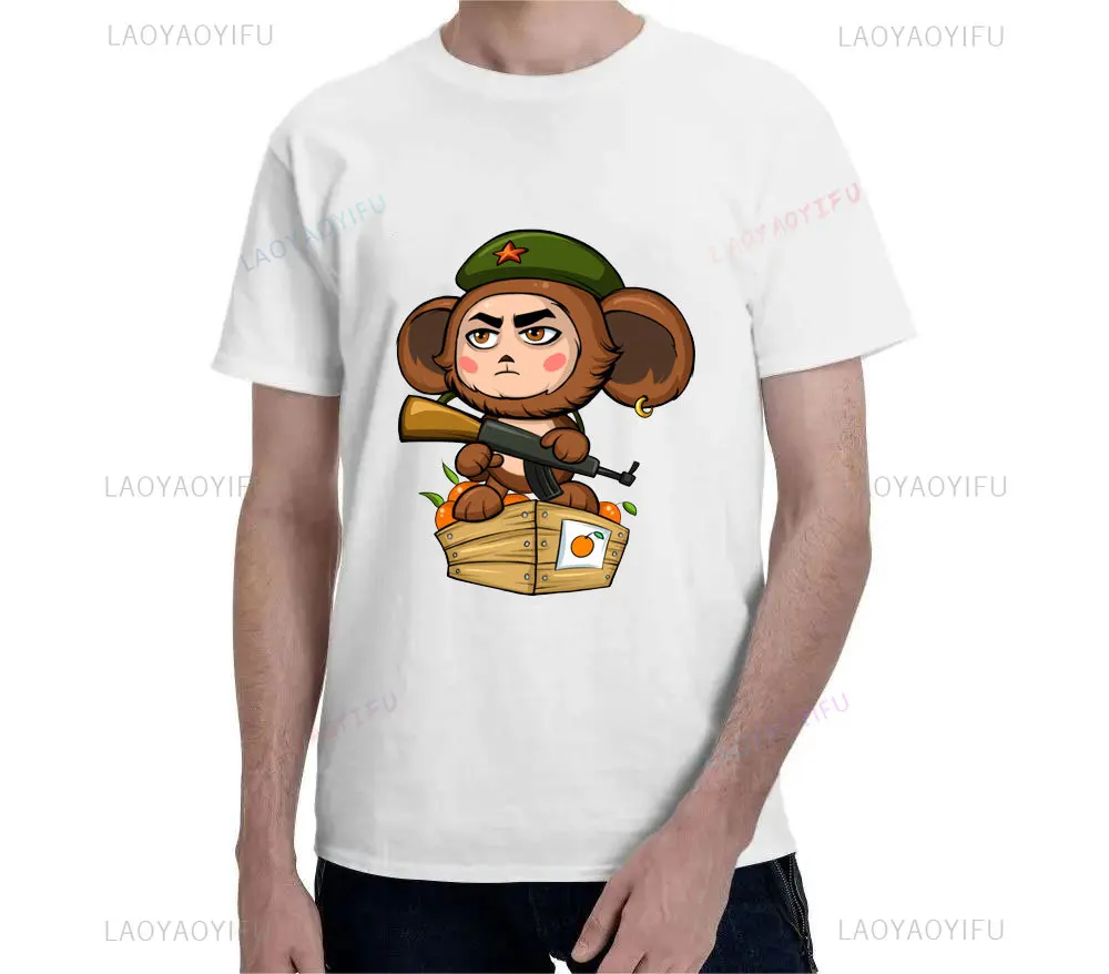 Paddington Bear Cartoon Print T-shirt Casual chic short-sleeved top for both men and women can be worn everyday