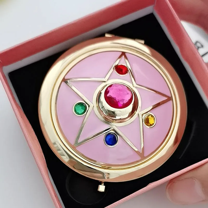 MIRROR Folding Sailor Moon R Moonlight Memory Series Crystal Star Case Cosmetic Make Up Compact Travel Sailor Moon Cosplay Box