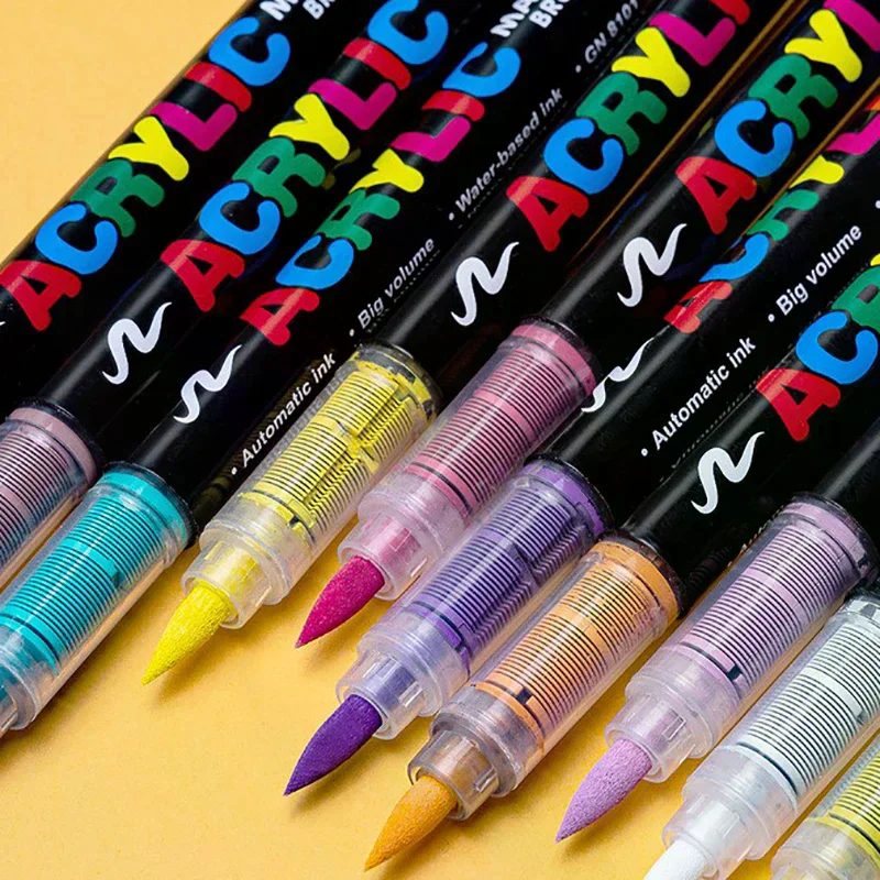 Liquid Acrylic Marker Pen Paint Brush Pen Painting Stone Ceramic Glas Wood Canvas Making Drawing Graffiti Coloring Pen Direct