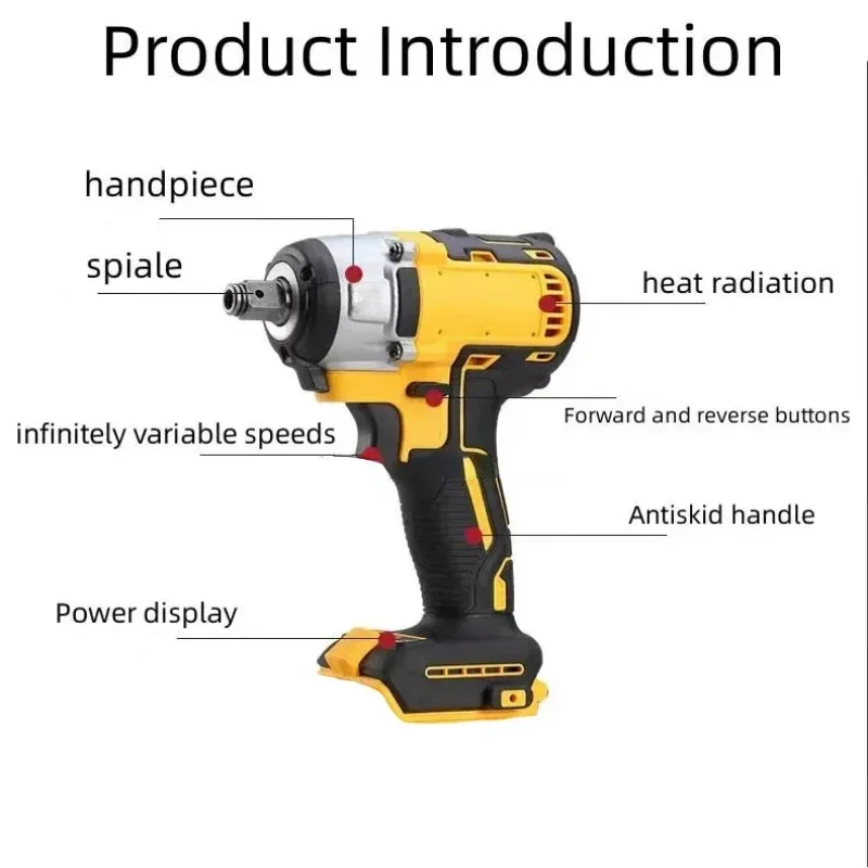 Imagem -03 - Chave de Impacto Brushless Motorista Elétrico sem Fio Engrenagens Ferramentas Elétricas para Dewalt Bateria 20v 480n.m