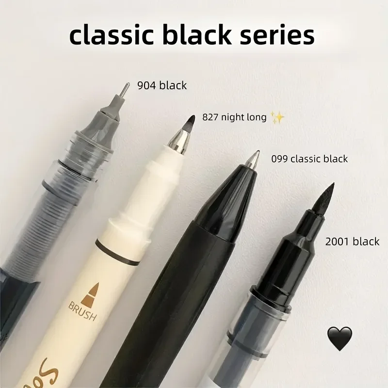 4Pcs Pen Multi Tip Quick Dry Ink Markers Smooth Writing Brush Pens for Journal Notebook Hand Lettering Office School Stationery