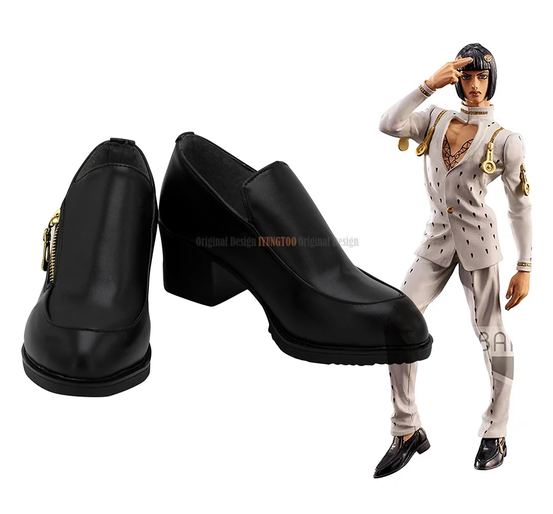 

Bucciarati Black Shoes Cosplay Jojo's Bizarre Adventure Bruno Bucciarati Cosplay Boots Black Shoes Custom Made Any Size