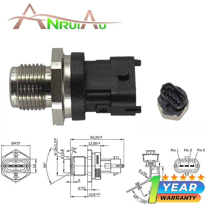 Newest! 1800 bar Fuel Pressure Sensor 0281002937 0281002706 0281002903 For Cummins Volvo Iveco Man Fiat Renault 0281002364