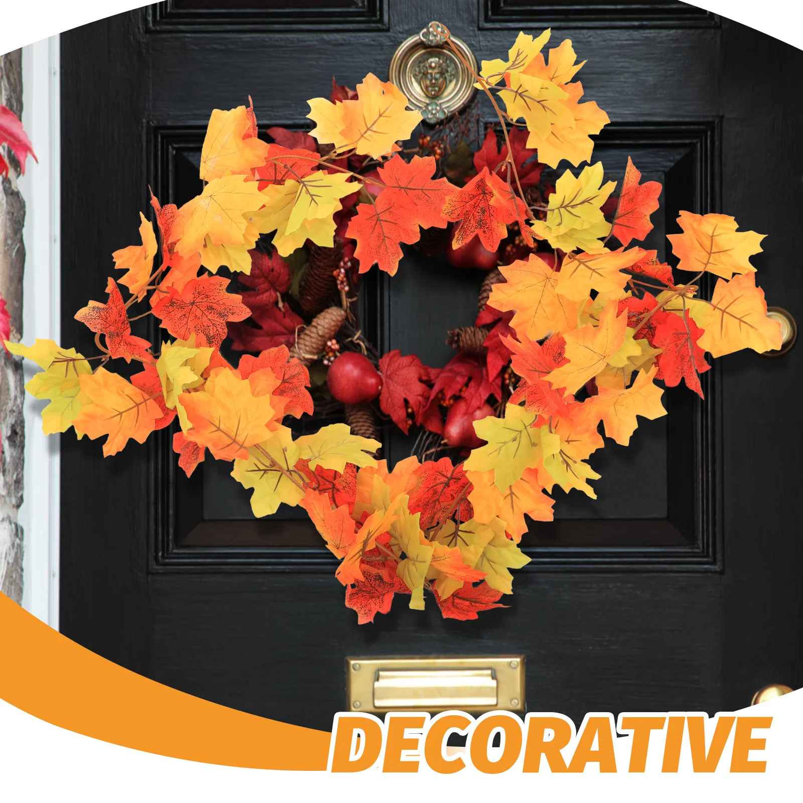 

Simulated Maple Leaf Decoration Fall Leaves Garland Vine Pendant Artificial Wall Hanging Autumn Silk Cloth Window
